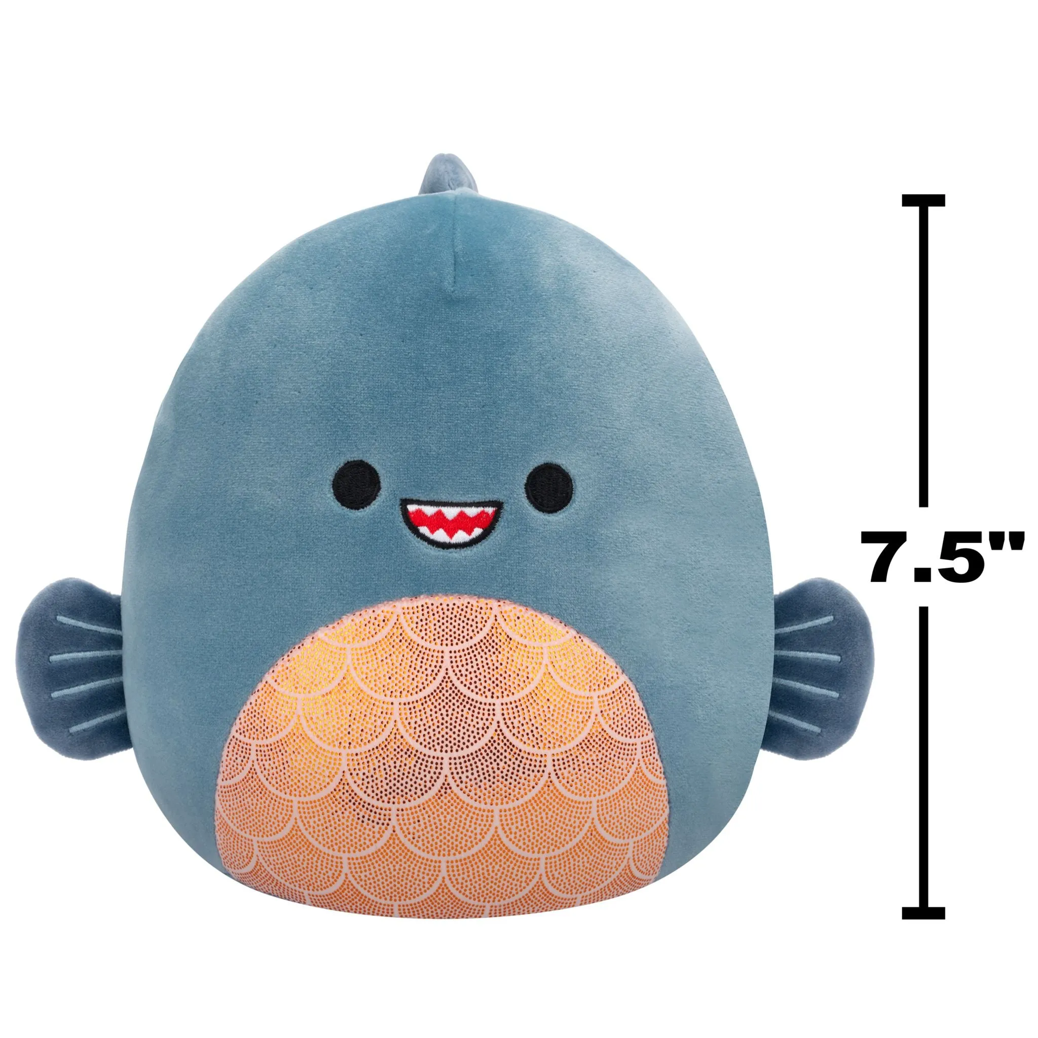 Squishmallows 7.5 Inch Plush S20 Kurtz Dark Grey Teal Piranha