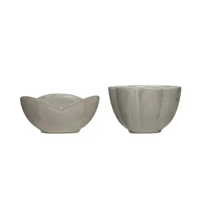 STONEWARE FLOWER SHAPED BOWL