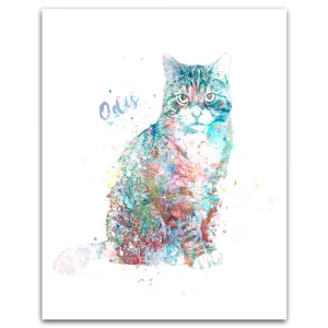 Tabby Cat Watercolor Print