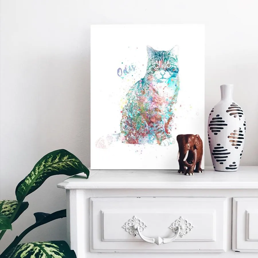 Tabby Cat Watercolor Print