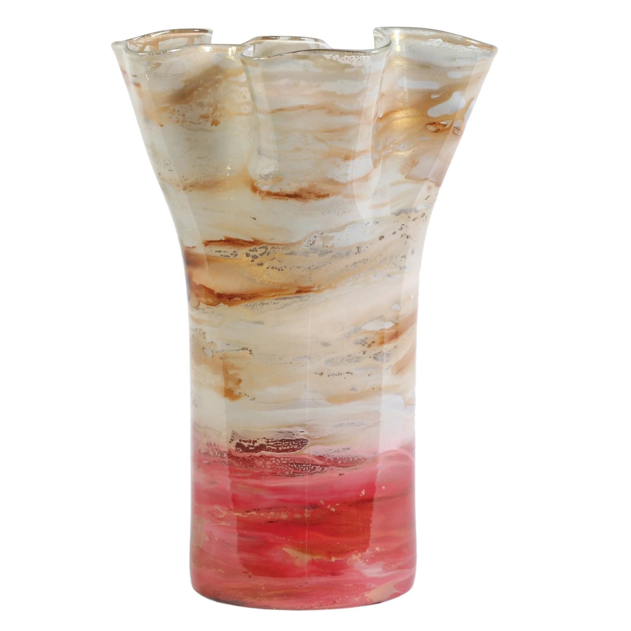 Taffy Blush Flower Glass Urn