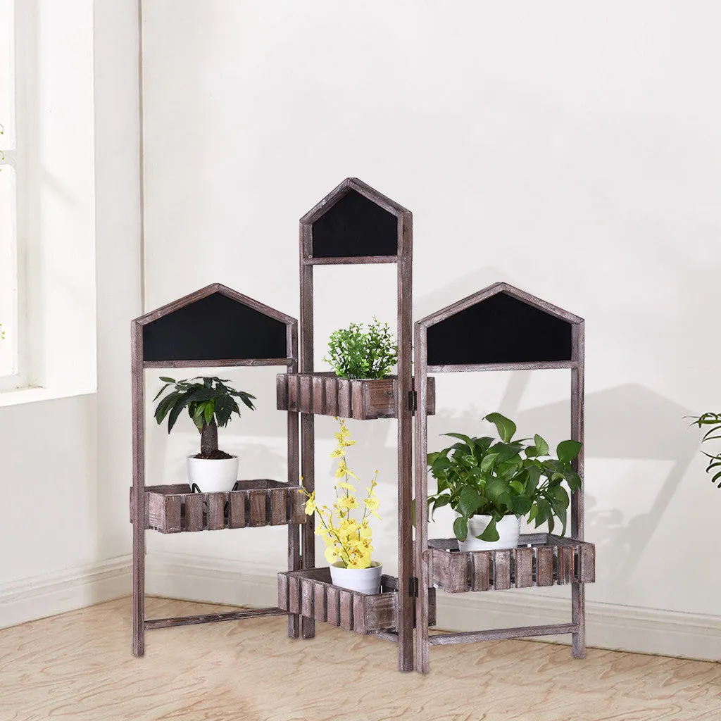 Three Door Screen Storage Home Decorative Flower Frame Decoration Bookshelf