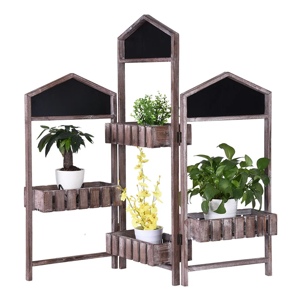 Three Door Screen Storage Home Decorative Flower Frame Decoration Bookshelf