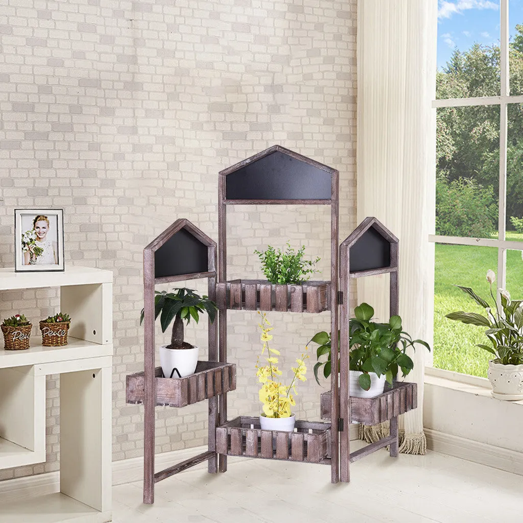 Three Door Screen Storage Home Decorative Flower Frame Decoration Bookshelf