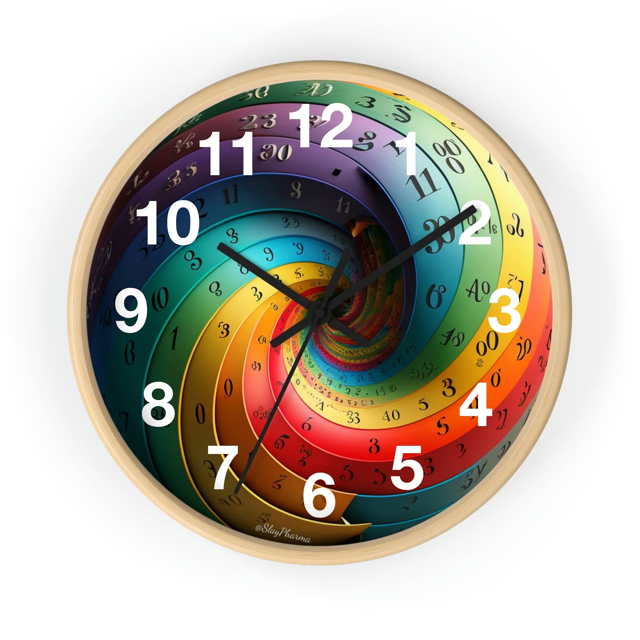 Timeless Impossible Spiral Wall Clock #1 w/ numbers