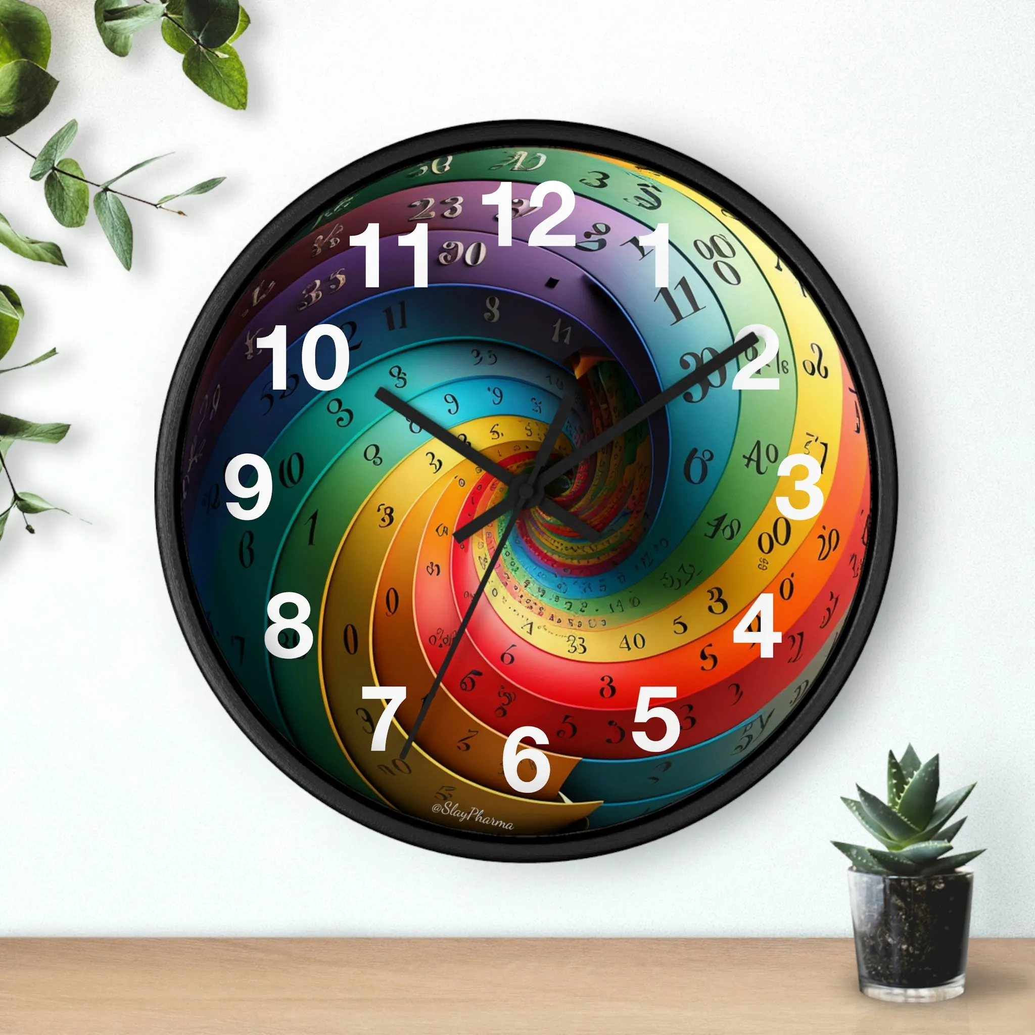 Timeless Impossible Spiral Wall Clock #1 w/ numbers