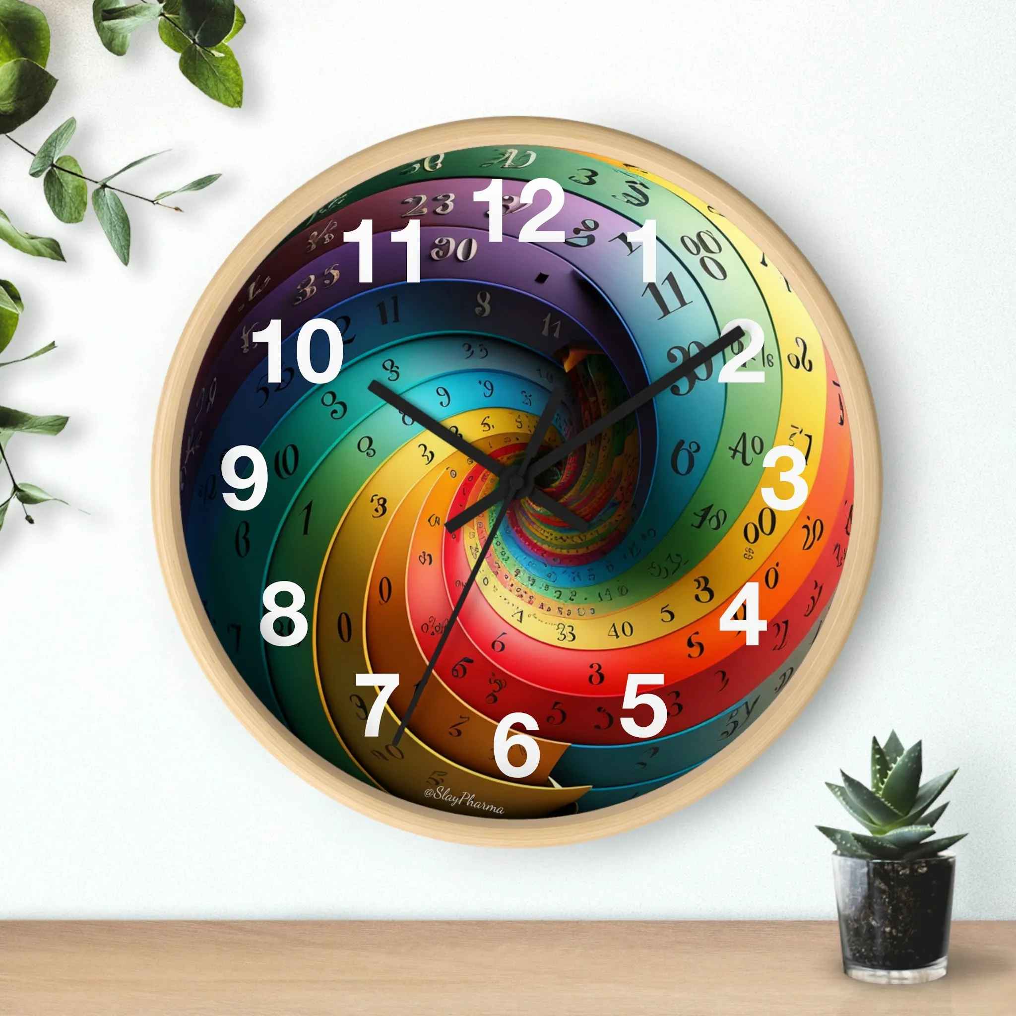 Timeless Impossible Spiral Wall Clock #1 w/ numbers