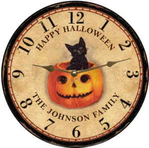 Unique Personalized Halloween Clock- Halloween Wall Clock