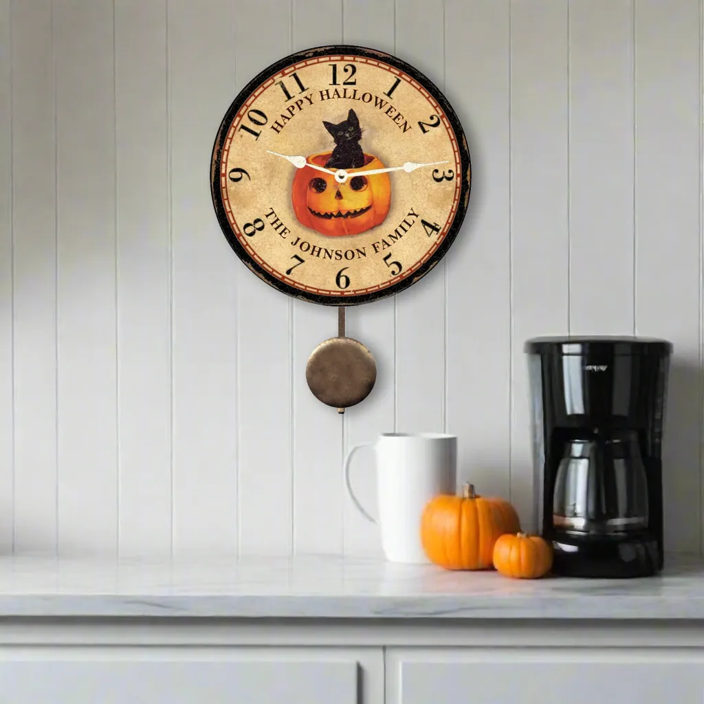 Unique Personalized Halloween Clock- Halloween Wall Clock