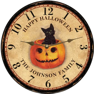 Unique Personalized Halloween Clock- Halloween Wall Clock