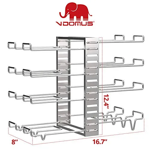 Vdomus Kitchen wrap Organizer Rack Adjustable wrapstand Kitchen Cabinet Silver