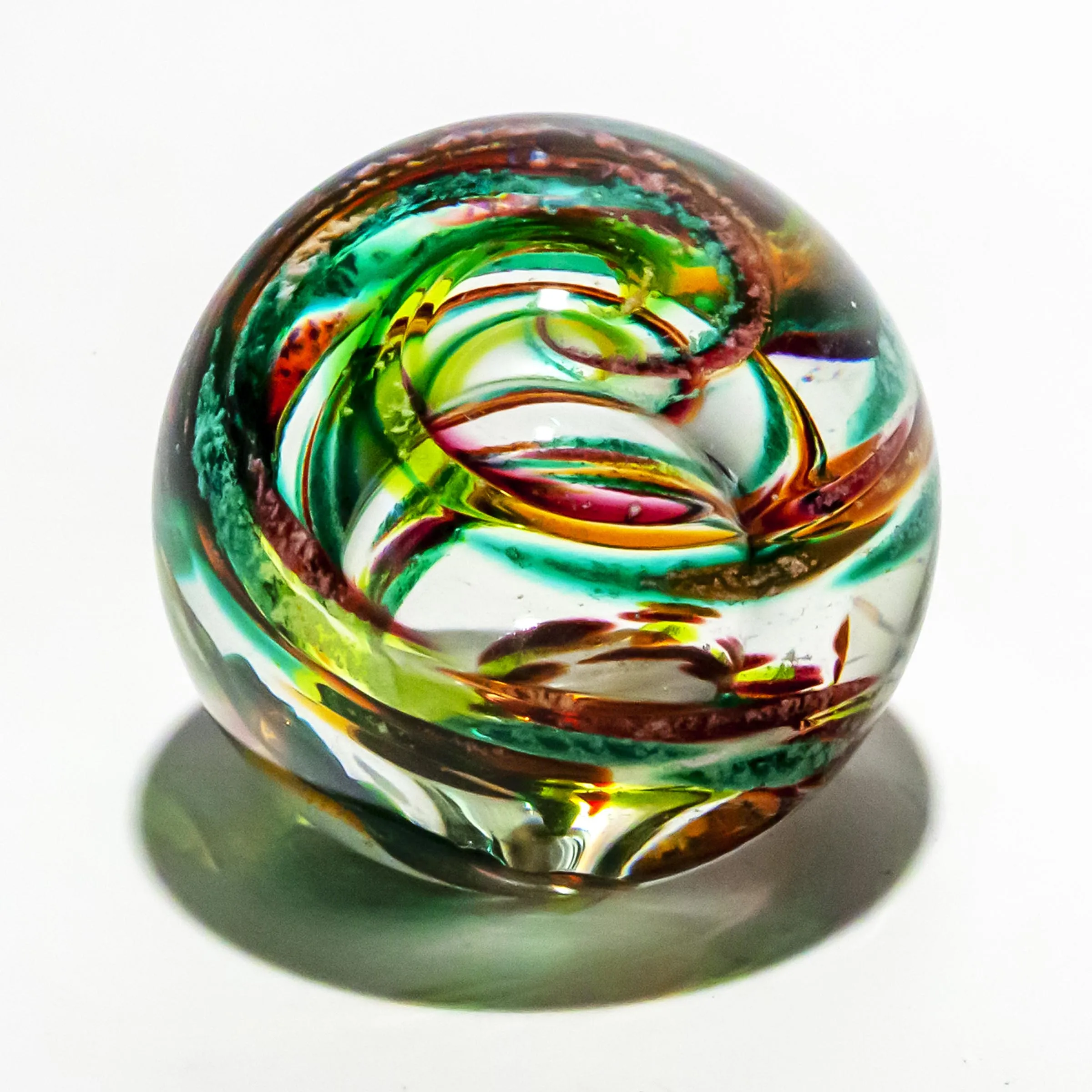 Vibrant Memorial Helix Orb with Cremains