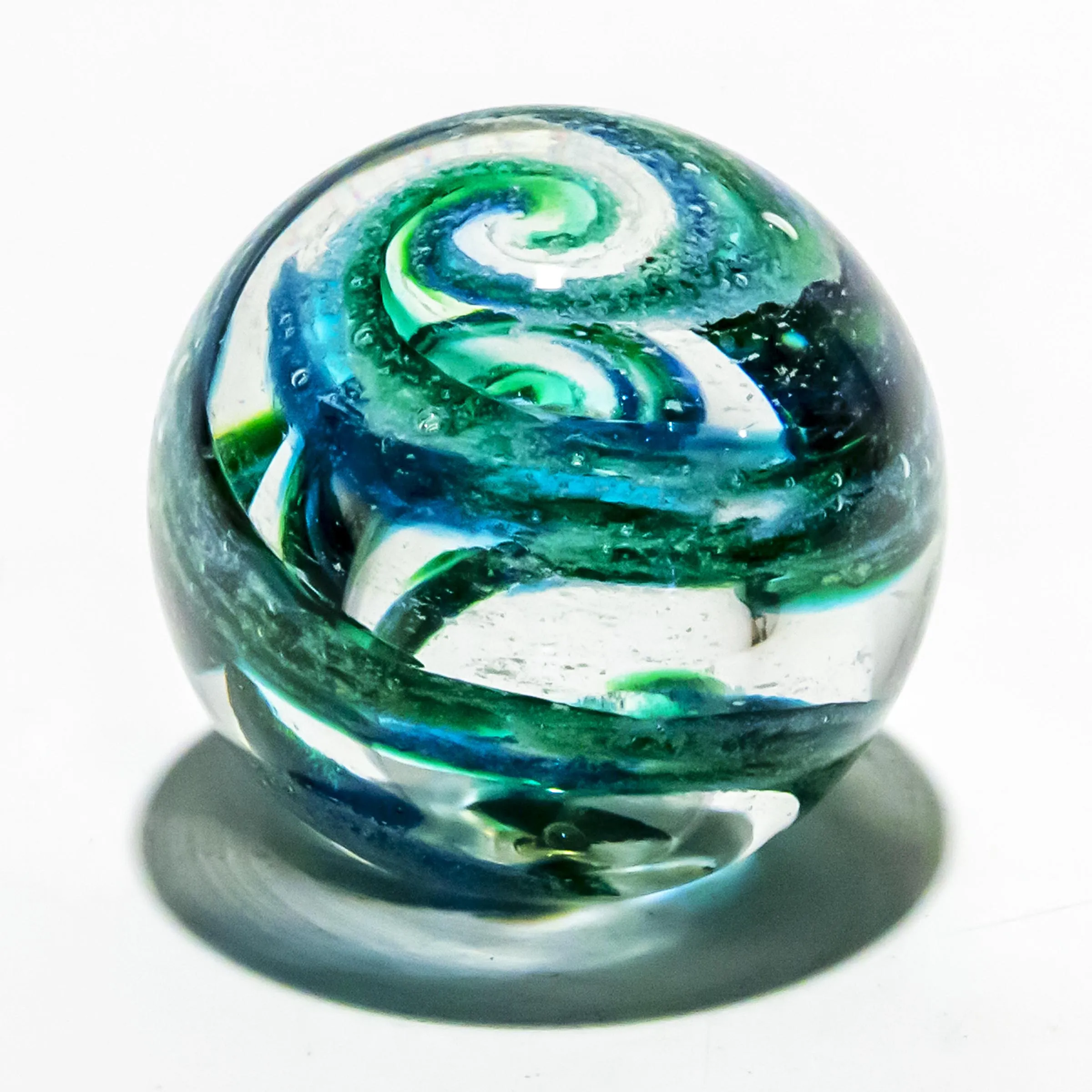 Vibrant Memorial Helix Orb with Cremains