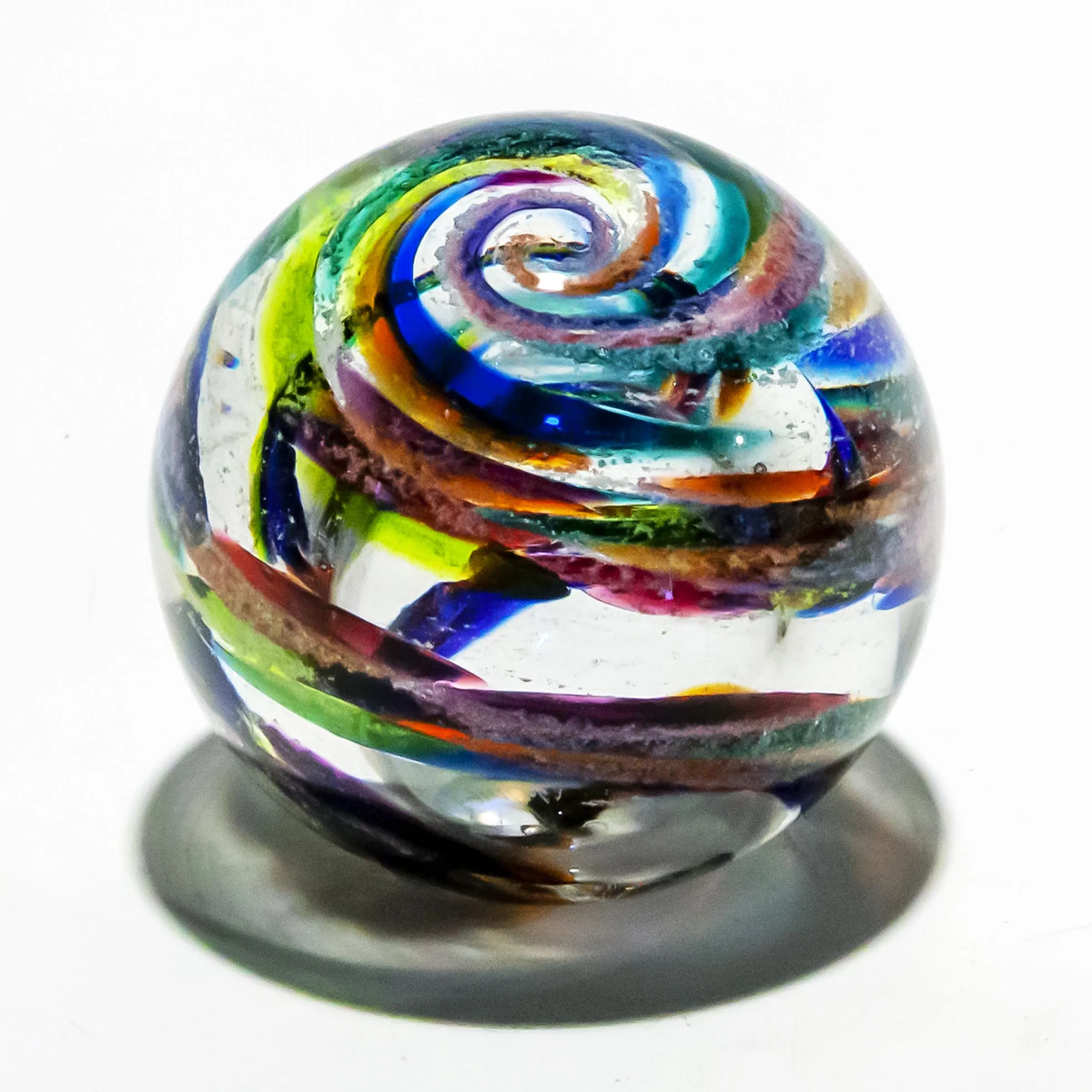 Vibrant Memorial Helix Orb with Cremains