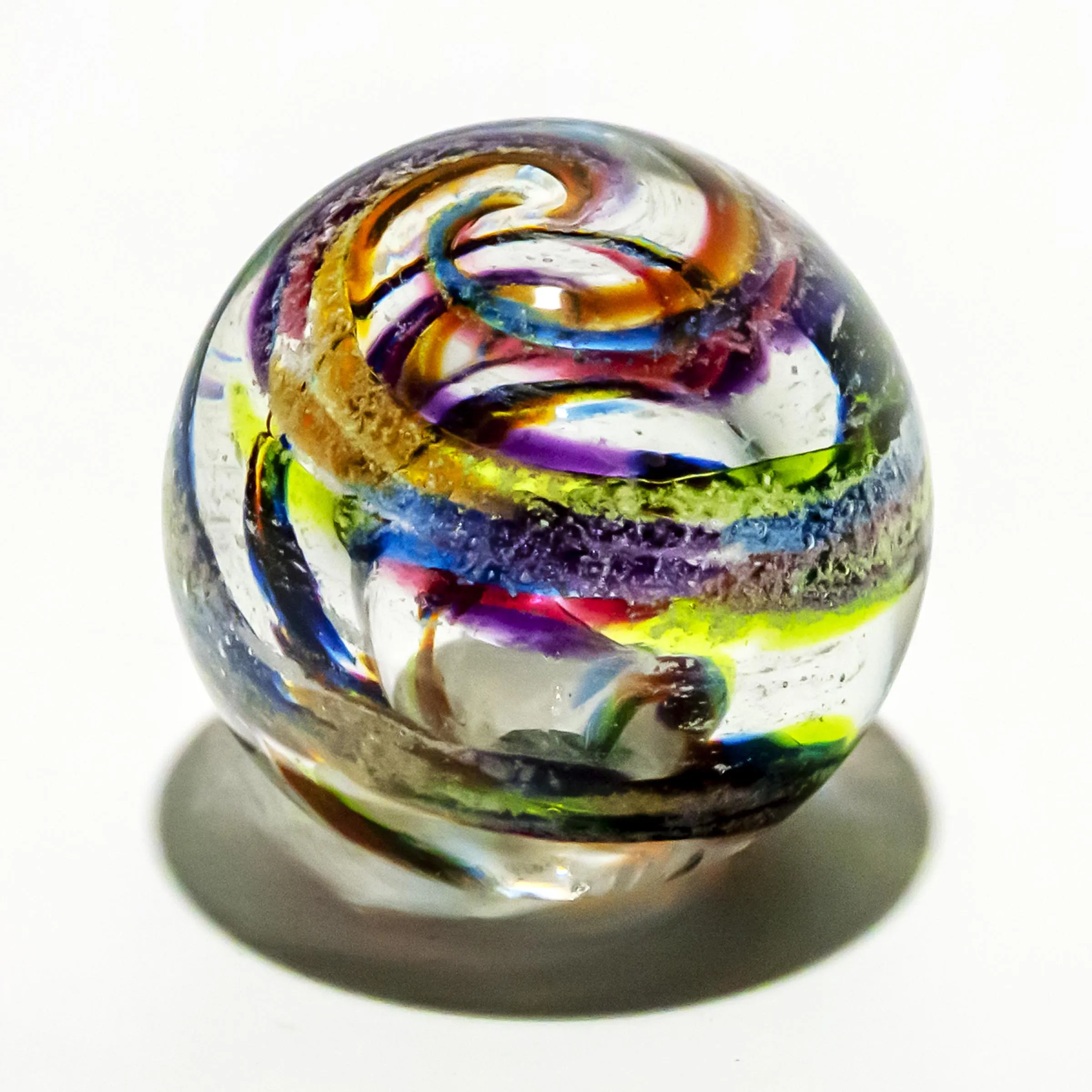 Vibrant Memorial Helix Orb with Cremains