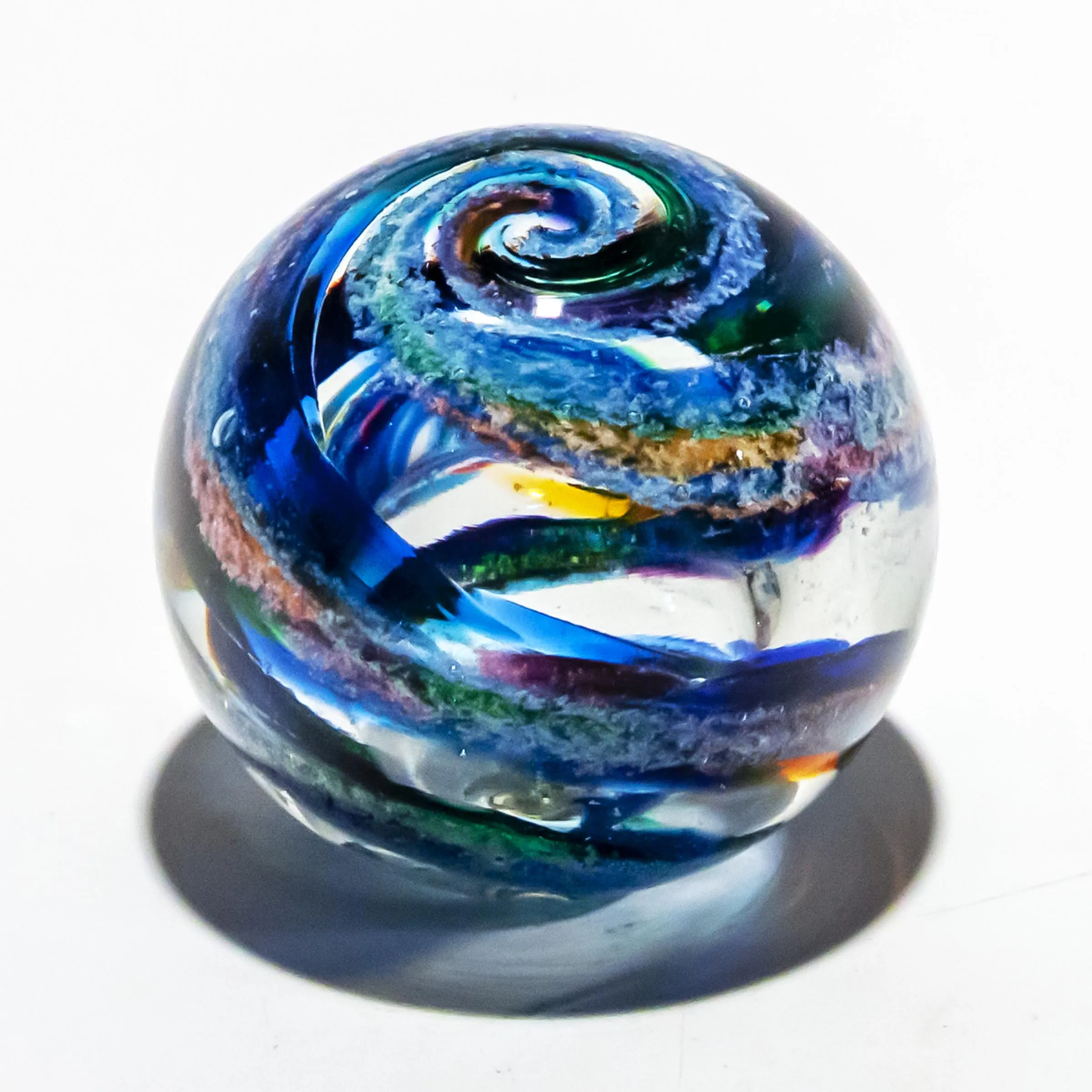 Vibrant Memorial Helix Orb with Cremains