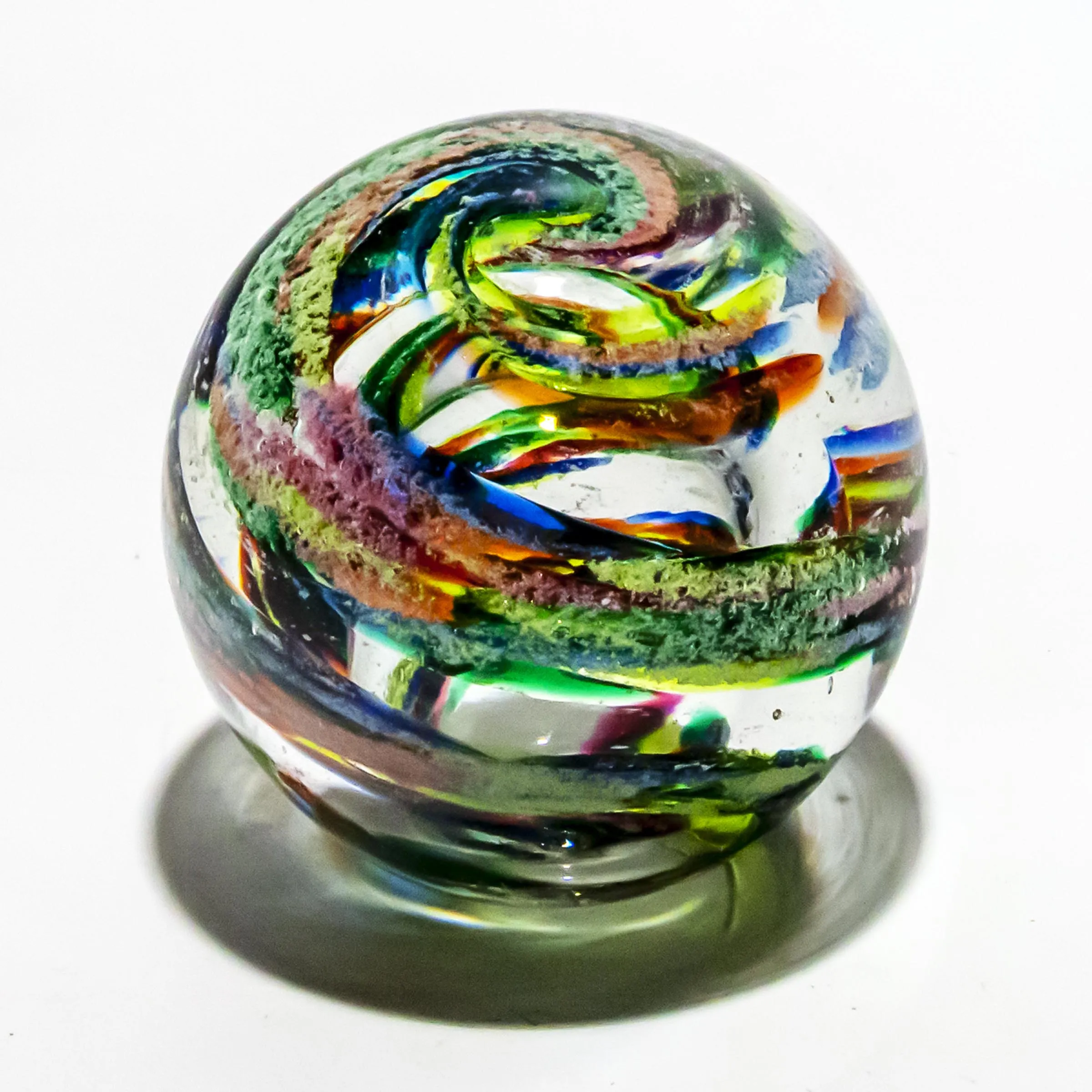 Vibrant Memorial Helix Orb with Cremains