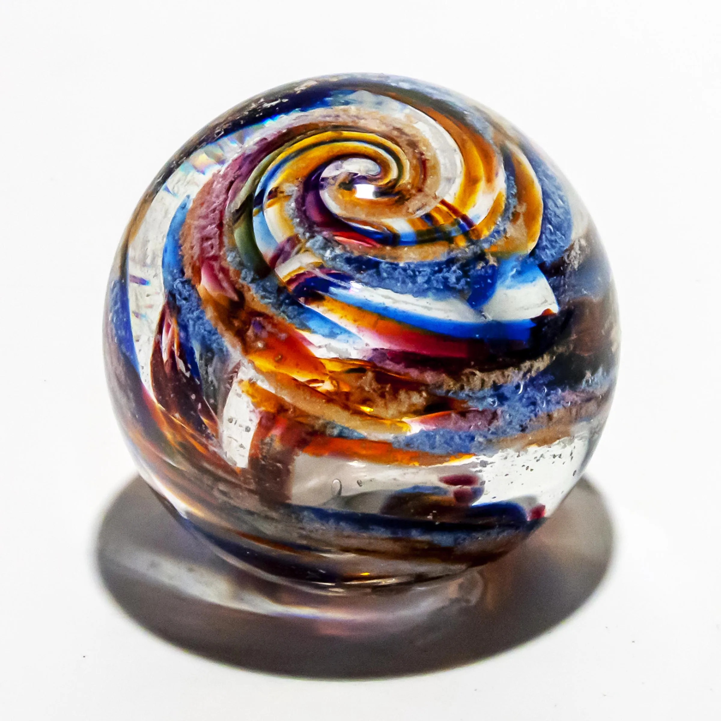 Vibrant Memorial Helix Orb with Cremains