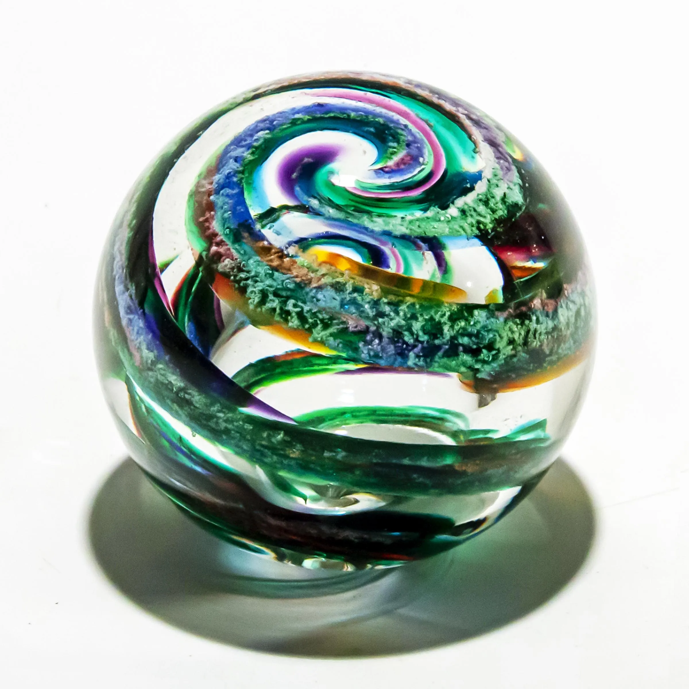 Vibrant Memorial Helix Orb with Cremains