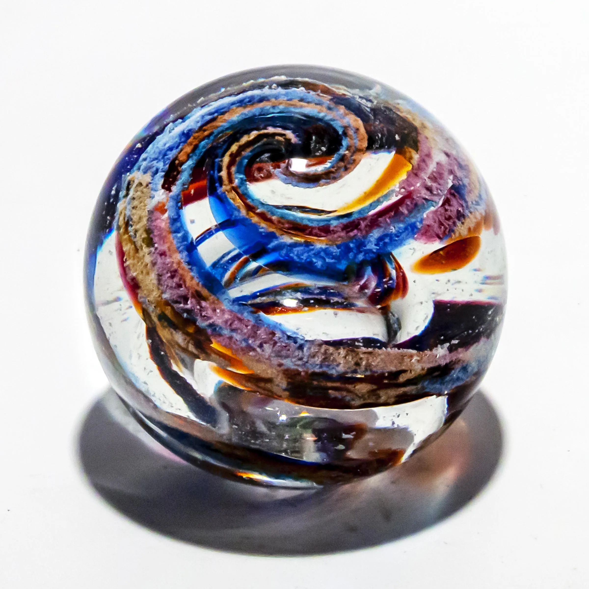 Vibrant Memorial Helix Orb with Cremains