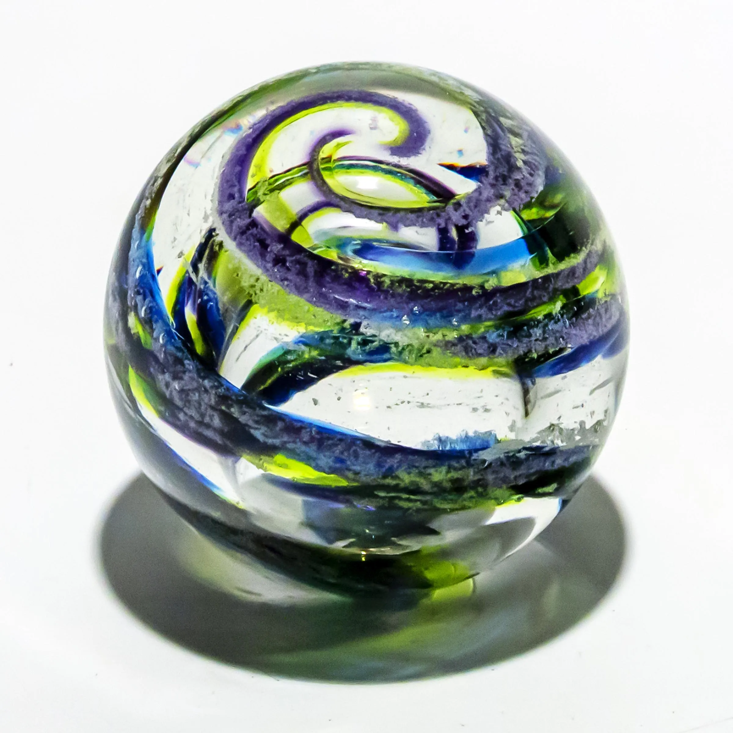 Vibrant Memorial Helix Orb with Cremains