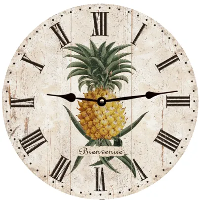 Vintage Pineapple Clock- Handcrafted French Welcome Clock