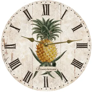 Vintage Pineapple Clock- Handcrafted French Welcome Clock