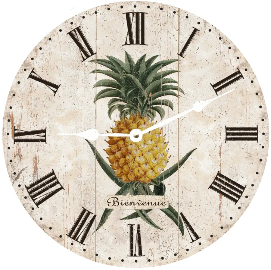 Vintage Pineapple Clock- Handcrafted French Welcome Clock