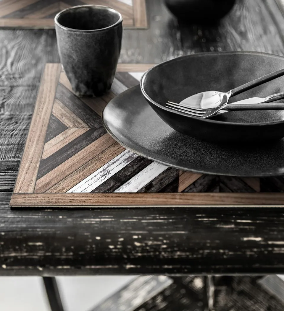 Wood Art Black Vinyl placemat